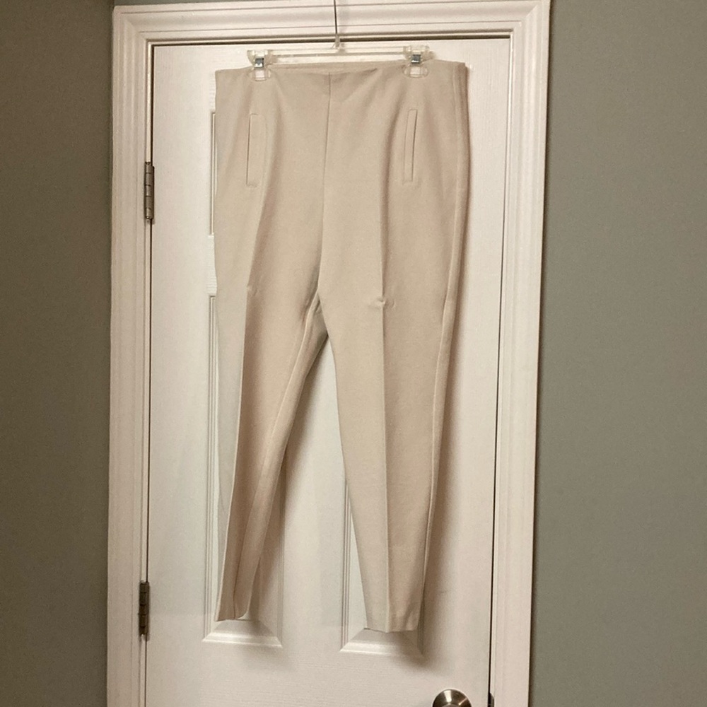 Cream High-Waisted Pants
